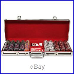 New 500 Ace King Suited 14g Clay Poker Chips Set Black Aluminum Case- Pick Chips