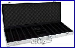 New 500 Black Diamond 14g Clay Poker Chips Set with Aluminum Case Pick Chips