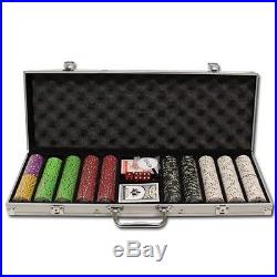 New 500 Desert Heat 13.5g Clay Poker Chips Set with Aluminum Case Pick Chips