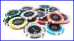 New 500 Eclipse 14g Clay Poker Chips Set with Aluminum Case Pick Chips