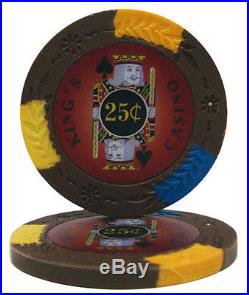 New 500 Kings Casino 14g Clay Poker Chips Set Black Aluminum Case Pick Chips