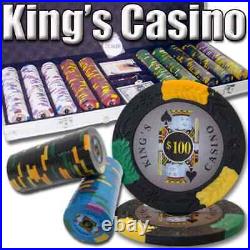 New 500 Kings Casino 14g Clay Poker Chips Set with Aluminum Case Pick Chips