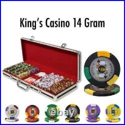 New 500 Kings Casino Poker Chips Set Black Aluminum Case Pick Denominations