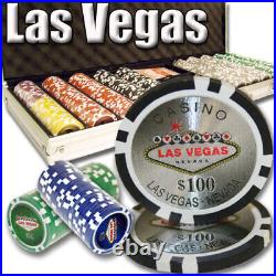 New 500 Las Vegas Poker Chips Set with Aluminum Case Pick Denominations