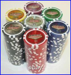New 500 Las Vegas Poker Chips Set with Aluminum Case Pick Denominations
