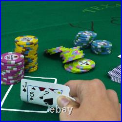 New 500 Showdown 13.5g Clay Poker Chips Set Black Aluminum Case Pick Chips