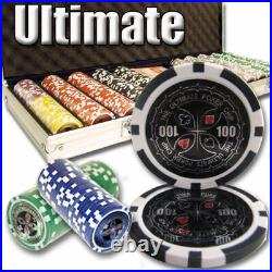 New 500 Ultimate Poker Chips Set with Aluminum Case Pick Denominations