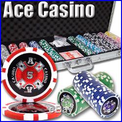 New 600 Ace Casino 14g Clay Poker Chips Set with Aluminum Case Pick Chips