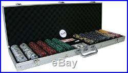 New 600 Ace King Suited 14g Clay Poker Chips Set with Aluminum Case Pick Chips