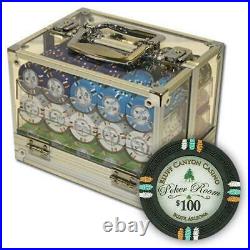 New 600 Bluff Canyon 13.5g Clay Poker Chips Set with Acrylic Case Pick Chips