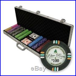 New 600 Bluff Canyon 13.5g Clay Poker Chips Set with Aluminum Case Pick Chips