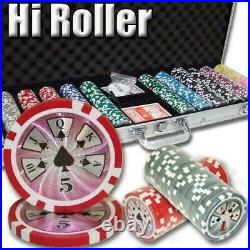 New 1000 Poker Knights 13.5g Clay Poker Chips Set w/ Rolling Case Pick Chips!