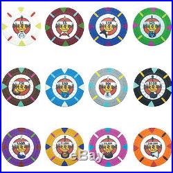 New 600 Rock & Roll 13.5g Clay Poker Chips Set with Acrylic Case Pick Chips