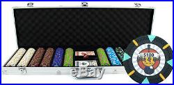 New 600 Rock & Roll 13.5g Clay Poker Chips Set with Aluminum Case Pick Chips
