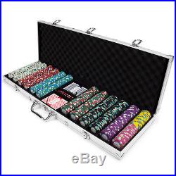 New 600 Showdown 13.5g Clay Poker Chips Set with Aluminum Case Pick Chips