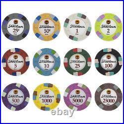 New 600 Showdown Poker Chips Set with Acrylic Case Pick Denominations
