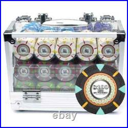New 600 The Mint 13.5g Clay Poker Chips Set with Acrylic Case Pick Chips
