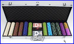 New 600 The Mint 13.5g Clay Poker Chips Set with Aluminum Case Pick Chips