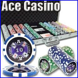 New 750 Ace Casino Poker Chips Set with Aluminum Case Pick Denominations