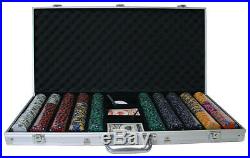 New 750 Ace King Suited 14g Clay Poker Chips Set with Aluminum Case Pick Chips