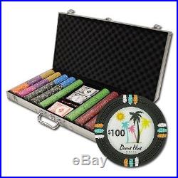 New 750 Desert Heat 13.5g Clay Poker Chips Set with Aluminum Case Pick Chips