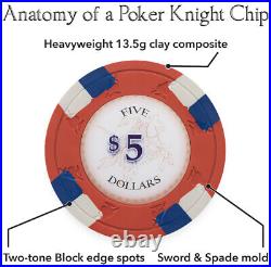 New 750 Poker Knights 13.5g Clay Poker Chips Set with Aluminum Case Pick Chips