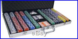 New 750 Striped Dice 11.5g Clay Poker Chips Set with Aluminum Case Pick Chips