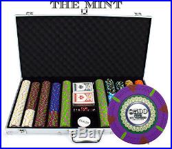 New 750 The Mint 13.5g Clay Poker Chips Set with Aluminum Case Pick Chips
