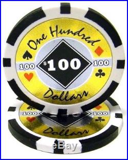 New Bulk Lot of 1000 Black Diamond 14g Clay Poker Chips Pick Denominations