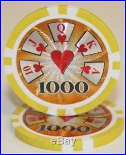 New Bulk Lot of 1000 High Roller 14g Clay Poker Chips Pick Denominations