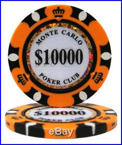 New Bulk Lot of 1000 Monte Carlo 14g Clay Poker Chips Pick Denominations