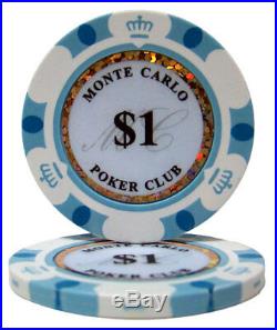New Bulk Lot of 300 Monte Carlo 14g Clay Poker Chips Pick Denominations