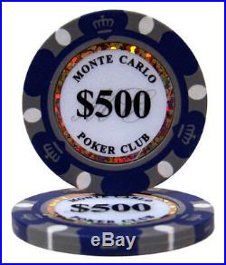 New Bulk Lot of 300 Monte Carlo 14g Clay Poker Chips Pick Denominations
