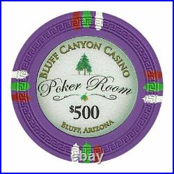 New Bulk Lot of 500 Bluff Canyon 13.5g Clay Poker Chips Pick Denominations