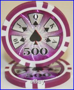 New Bulk Lot of 500 High Roller 14g Clay Poker Chips Pick Denominations