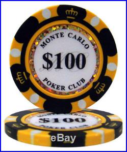 New Bulk Lot of 500 Monte Carlo 14g Clay Poker Chips Pick Denominations