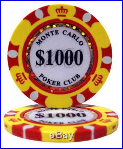 New Bulk Lot of 600 Monte Carlo 14g Clay Poker Chips Pick Denominations