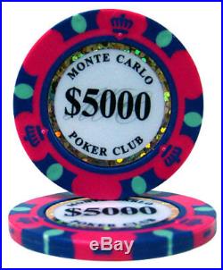 New Bulk Lot of 750 Monte Carlo 14g Clay Poker Chips Pick Denominations
