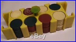 Nice Looking Old CATALIN/BAKELITE Poker Chip Rack full of Clay Poker Chips