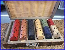 Old Wild West Clay Poker / Casino Chip Set 279 BME in Original Homemade Case