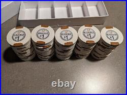 One Rack (100) HSI Primary $1 Poker Chips Horseshoe Southern Indiana Paulson
