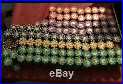 Over 2,000 Casino Weight Clay Poker Chips With Denominations, With 3 New Decks