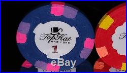 Paulson 300 World Tophat and Cane clay poker chips (top hat) barely used perfect