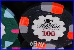 Paulson 300 World Tophat and Cane clay poker chips (top hat) barely used perfect