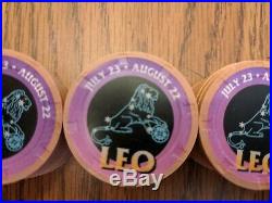 Paulson RHC mold clay Casino Poker Chips Leo Sign Zodiac Astrology 50 chips