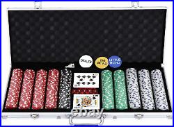 Poker Chip Set 500 Dice Style Clay Casino Chips with Aluminum Case, 11.5