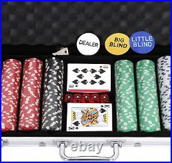 Poker Chip Set 500 Pcs Style Clay Casino Chips with Aluminum Case, 11.5 Gram Chi