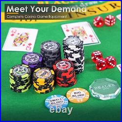 Poker Chip Set with Denominations, 500 PCS 14 Gram Clay Composite Casino