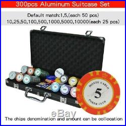 Poker Chip Sets Aluminum Suitcase 100-500pcs/set Casino Texas Clay Playing Card