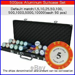 Poker Chip Sets Aluminum Suitcase 100-500pcs/set Casino Texas Clay Playing Card